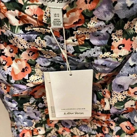 NWT And & Other Stories Floral Blouse Cropped Top 10 - Picture 6 of 7